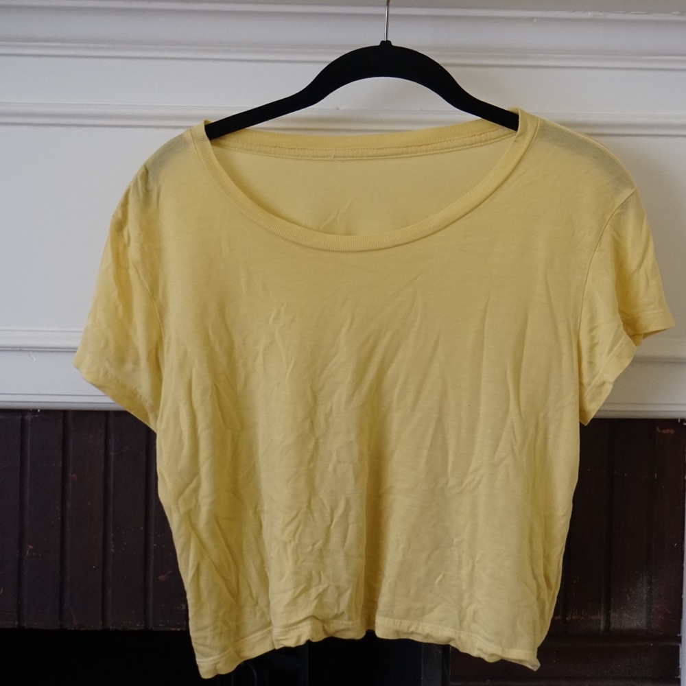 reformation jeans yellow top